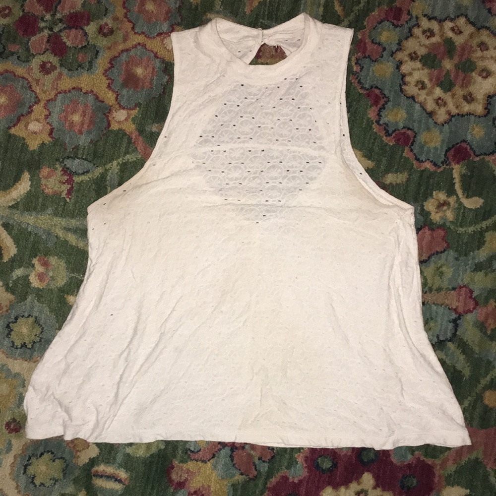 Open back high neck fashion tank